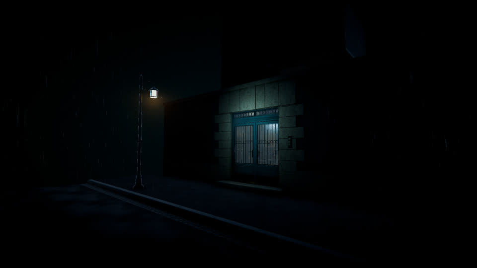 The street in the rain